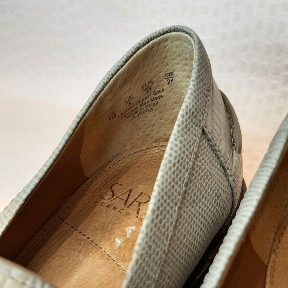 Franco Sarto Loafers Beige Women Size 7M Heeled Shoes IRENA Almond Pointed Toe - Picture 5 of 9